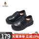 暇步士（Hush Puppies）童鞋兒童皮鞋牛皮真皮黑色男孩演出禮服西裝時(shí)裝男童單鞋子 HP5801003黑色真皮款 34