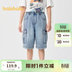 巴拉巴拉童裝兒童褲子夏牛仔直筒褲2025工裝中褲【商場(chǎng)同款】202225109115