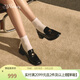 73Hours章若楠同款女鞋風(fēng)笛樂(lè )章新款金幣樂(lè )福鞋粗跟小皮鞋時(shí)尚