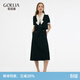 歌莉婭女裝連衣裙夏裝新品假兩件氣質(zhì)淑女miu系蝴蝶結制服裙子1E3R4K850 00B黑色 L