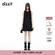 DZZIT地素連衣裙夏季花苞裙擺設計小黑裙女 黑色 S