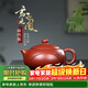 藏壺天下宜興紫砂壺純手工刻繪泡茶壺原礦大紅袍茶具套裝一壺兩杯扁西施壺 一壺兩杯 210ml