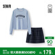 森馬（Semir）商場(chǎng)同款|套裝女冬抓絨衛衣仿呢格子短裙2025兩件套101725117010