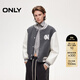 ONLY2025秋季新款撞色棒球夾克顯高短款羅紋針織棉服女|125422008 E52塔灰色 XS