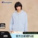 Champion冠軍連帽衛衣女25秋季新款小清新糖果色純棉外套拉鏈開(kāi)衫 淺藍色 L