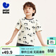 迷你巴拉巴拉男童女童T恤夏季寶寶純棉透氣吸濕速干親子裝短袖T恤 卡黑色調00359 105