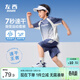 左西男童套裝速干運動(dòng)夏裝2025新款兒童短袖籃球服兩件套潮 藍色 150