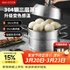 美廚（MAXCOOK）蒸鍋全304不銹鋼34cm三層蒸鍋感溫復底湯鍋 燃氣電磁爐通用MCZ767