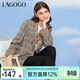 LAGOGO復古格紋正肩西裝外套拉谷谷春秋新品通勤氣質(zhì)西裝外套女 混色(Y0) M