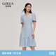 歌莉婭小香風(fēng)連衣裙女夏法式千金重要場(chǎng)合裙子1E3R4K01A 05U粉藍 XL
