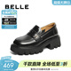 百麗（Belle）學(xué)院風(fēng)百搭JK樂(lè )福鞋女商場(chǎng)款厚底舒適牛皮通勤小皮鞋A5W1DCA4 黑色 38 (240mm)