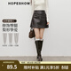 紅袖（hopeshow）甜酷機車(chē)半身裙2025冬季新款女裝氣質(zhì)顯瘦側拉鏈百搭A字PU皮短裙 黑巧克力0B7 S