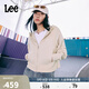 Lee25秋冬新品舒適版太空棉插肩袖女長(cháng)袖連帽開(kāi)衫衛衣外套 豆腐白 S