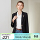 經(jīng)典故事（JANE STORY）工裝黑色小西裝外套2025新款女ol面試職業(yè)高端一?？畚鞣弦滦”?黑色 M
