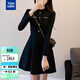 唐獅2025秋季圓領(lǐng)長(cháng)袖連衣裙名媛風(fēng)優(yōu)雅顯瘦百搭淑女溫柔氣質(zhì)潮流