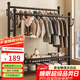 順優(yōu)加粗32管雙桿衣帽架臥室落地室內晾曬衣服架可移動(dòng)150黑色SY-445