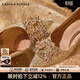 CAMILA KSENIA高跟鞋女士2026年新款春季休閑百搭婚鞋香檳色秀禾婚紗兩穿新娘鞋 香檳色 37