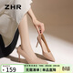 ZHR高跟鞋女優(yōu)雅氣質(zhì)單鞋子女通勤不累腳女鞋純欲高跟鞋BQ117裸粉37