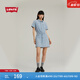 Levi's李維斯女士美式短款時(shí)尚潮流收腰顯瘦藍色ins風(fēng)牛仔連衣裙 淺藍色 S
