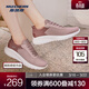 斯凱奇（Skechers）閃穿鞋丨潮流女跑步鞋輕質(zhì)舒適網(wǎng)布透氣休閑運動(dòng)鞋子一腳蹬 裸粉色/BLSH（寬楦） 36