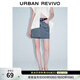 UR夏季新款女裝時(shí)尚休閑百搭腰帶裝飾牛仔半裙UWM850082 藍色 XS