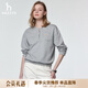 哈吉斯（HAZZYS）女裝 26春季新款女士PHIZ系列半開(kāi)襟運動(dòng)風(fēng)套頭衛衣女ABTSE0DAX02 灰色GE L (165/88A 40)
