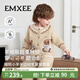 嫚熙（EMXEE）兒童家居服半邊絨男女童寶寶加厚加絨保暖睡衣套裝秋冬季 可可熊-燕麥奶色 前開(kāi) 110 cm （3-4歲，建議體重14-17kg）