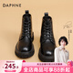 達芙妮馬丁靴女2026秋冬新品英倫風(fēng)加絨短靴女靴子女鞋厚底增高復古女鞋 黑色主圖款【單里】 36