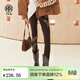 TCH修身打底褲女25年秋冬款時(shí)尚燙鉆簡(jiǎn)約風(fēng)顯瘦百搭美拉德風(fēng)休閑褲 咖色 M 110-125斤