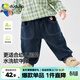 嘟嘟家【可水洗】寶寶軟牛仔褲春裝兒童休閑洋氣長(cháng)褲男童舒適寬松直筒褲 牛仔藍色 100
