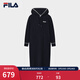 FILA 斐樂(lè )官方女子編織連衣裙冬季新款簡(jiǎn)約時(shí)尚修身連帽長(cháng)裙 傳奇藍-NV XL 175/92A/XL