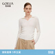 歌莉婭 春季新品  POLO領(lǐng)羊毛套頭衫  1F2C5J130 05W米白 S