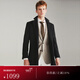 FULL MONTY男士輕商務(wù)修身羊毛毛呢大衣單排扣中長(cháng)款保暖外套秋冬季 灰色1301 44