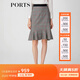 PORTS寶姿春夏新品女裝格子優(yōu)雅包臀裙魚(yú)尾半身裙LM8S005NFF029 黑色格子 XS (2)