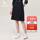 哈吉斯（HAZZYS）女裝 春秋季A字型素色舒適通勤半身裙ABQST0ADF07 藏青色NV S (155/68A 36)
