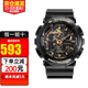 卡西歐（CASIO）手表男 g-shock自動(dòng)背光迷彩風(fēng)大表盤(pán)雙顯防水防震運動(dòng)男表石英表 軍事迷彩GA-100CF-1A9