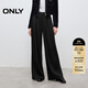 ONLY2025秋季新款胯間疊褶長(cháng)褲寬松直筒褲休閑褲女|125314001 H1Z黑色 M M標準褲長(cháng)