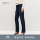 OVV秋冬熱賣(mài)女裝意大利進(jìn)口棉質(zhì)面料簡(jiǎn)約休閑易搭牛仔褲 深牛仔藍 27