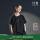 日著(zhù)趣月亮T夏季2025新款女裝純色內搭寬松顯瘦設計感上衣短袖t恤 靜夜黑 L