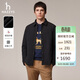 哈吉斯（HAZZYS）男裝 冬款襯衫式翻領(lǐng)絎縫棉服高彈簡(jiǎn)約男士外套ASSZU0CDX12