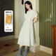 Teenie Weenie【趙露思同款】春夏季法式泡泡袖氣質(zhì)白色連衣裙女裝 象牙白 S