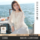 歌力思（ELLASSAY）【彭小苒同款】2026云上舞白松弛棉感鏤空罩衫法式優(yōu)雅度假針織衫 純凈白 S