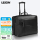 樂(lè )上（LEXON）商務(wù)拉桿登機箱17.3英寸電腦大容量雙層出差旅行包旅行軟箱 黑色
