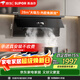 蘇泊爾（SUPOR）免拆洗油煙機標準制定者28m3大風(fēng)量變頻寬域攏煙納米不粘油網(wǎng)頂側超薄面板DS1max單煙機