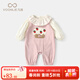 凡獵女童背帶褲套裝春裝2026新款洋氣可愛(ài)嬰兒衣服寶寶兩件套春秋 粉色 90 cm