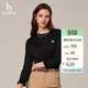 哈吉斯（HAZZYS）女裝長(cháng)袖T恤衫女ABTSE0BCX06 黑色BK 160/84A38
