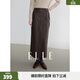 ELLE法式高級感復古半身裙女2026春季新款優(yōu)雅氣質(zhì)pu皮直筒裙子 咖色 M