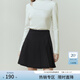 范思藍恩23FS11193 學(xué)院風(fēng)減齡百褶短裙女春秋季高腰a字半身裙子 黑色 S