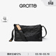 GROTTO個(gè)樂(lè )黑石包經(jīng)典大容量植鞣綿羊皮單肩斜挎通勤軟包男女款禮物 黑石M（黑標）