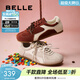 百麗（Belle）漿果糖復古德訓鞋款撞色運動(dòng)休閑板鞋B2472AM5預售 深紅色 36 (230mm)